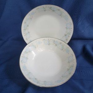 Noritake Blue Charm #6978 Set of Two 7 3/8" Soup Bowls